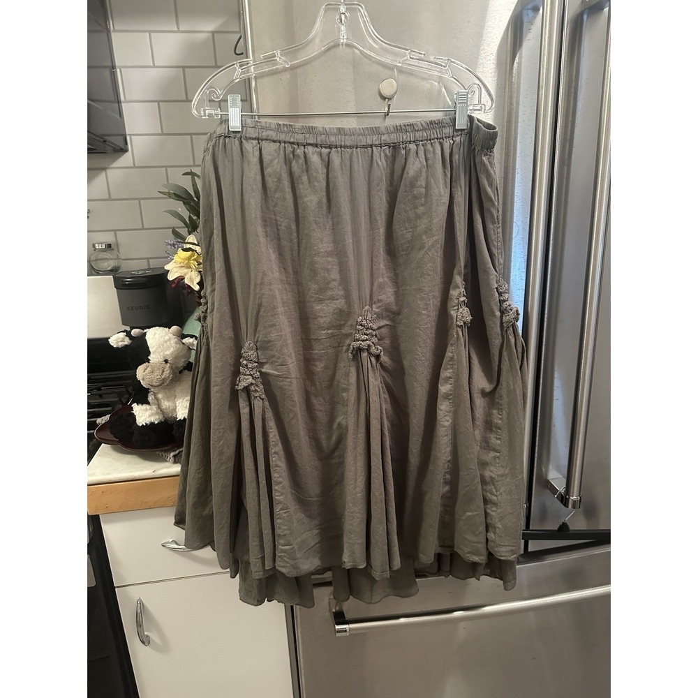 Allison Brittney XL Boho Ruched Tiered Skirt-Lined Dark Cottagecore With Bite